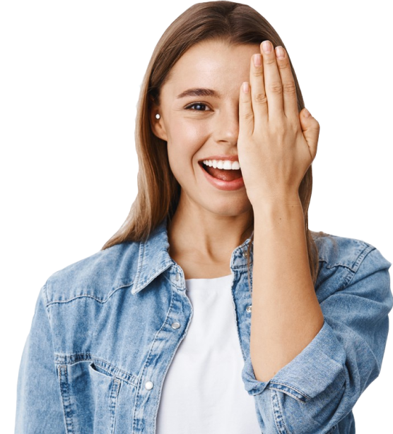 Mujer realizando ejercicios oculares